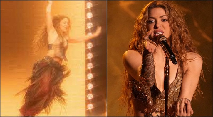 নাচতে গিয়ে মঞ্চে পড়ে গেলেন শাকিরা