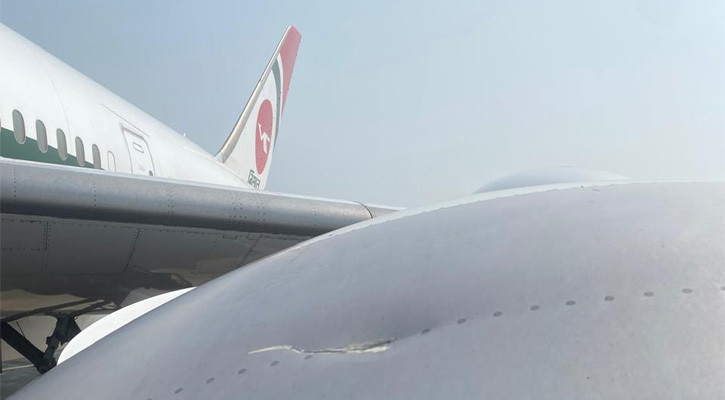 ওসমানীতে লন্ডনগামী প্লেনে বোডিং ব্রিজের আঘাত, ৫ ঘণ্টা বিলম্বে ফ্লাইট