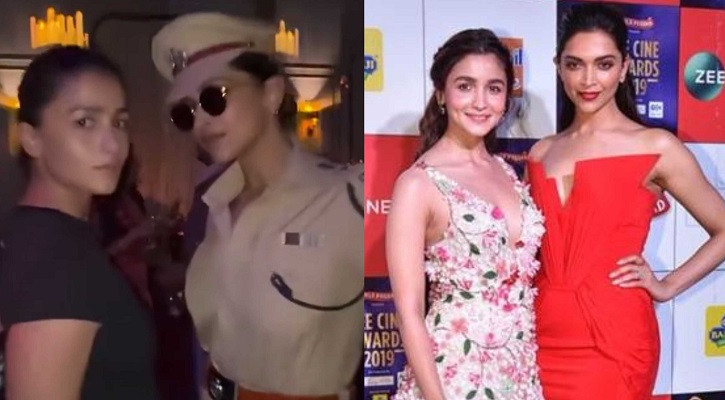 মান-অভিমান ভুলে পার্টিতে একফ্রেমে দীপিকা-আলিয়া