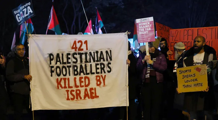 ইসরায়েলকে ইউরোপীয় ফুটবল থেকে নিষিদ্ধের দাবি ৭০ ক্রীড়াবিদের