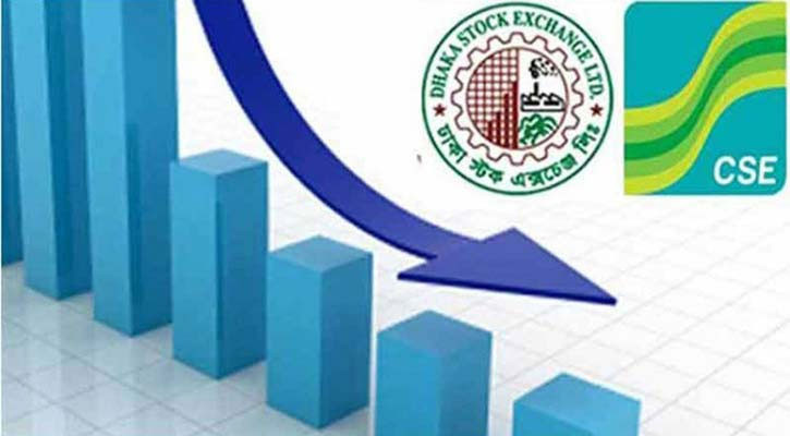 পুঁজিবাজারে সূচকের বড় পতনে লেনদেন কমেছে