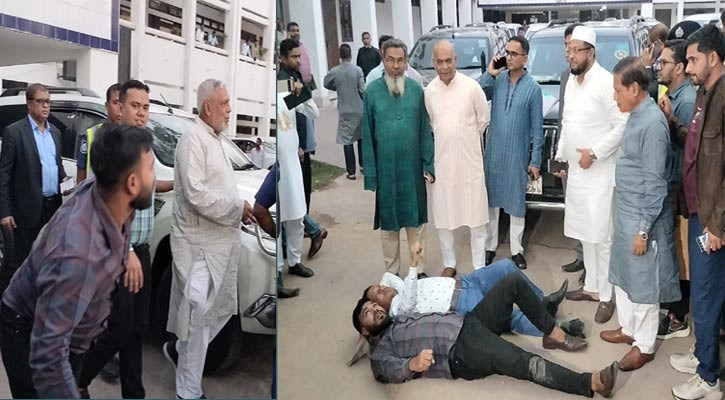 ভোলায় সরকারের ৩ উপদেষ্টাকে ঘিরে ধরে বিক্ষোভ