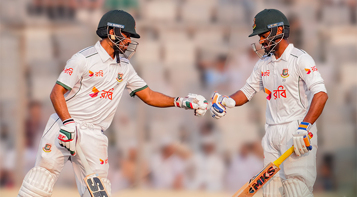 তাইজুলের ৪ উইকেটের পর সাদমান-জয়ের পঞ্চাশে ভালো অবস্থানে বাংলাদেশ