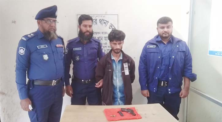 মেহেরপুরের মুজিবনগরে বিদেশি পিস্তল ও গুলিসহ যুবক আটক
