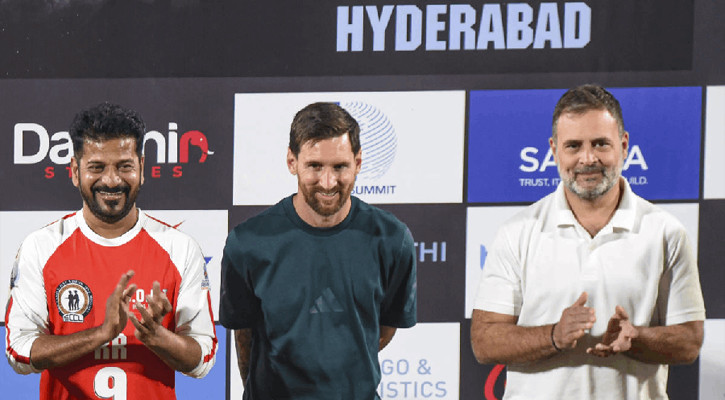 কলকাতার বিশৃঙ্খলা ভুলে হায়দরাবাদে মেসির মুখে হাসি