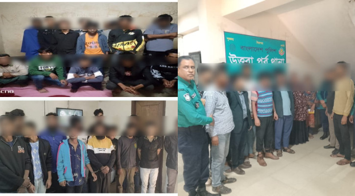 বিভিন্ন অপরাধে পল্লবী ও উত্তরা পশ্চিম থানা থেকে গ্রেপ্তার ৩১