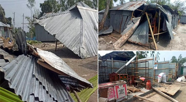 লালমনিরহাটে ঝড়ে অর্ধশতাধিক ঘরবাড়ি-দোকান লণ্ডভণ্ড