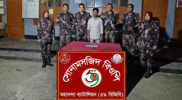 সোনামসজিদ স্থলবন্দরে ৫৪ লাখ টাকার স্বর্ণের বারসহ যুবক আটক