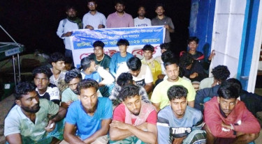 হাইমচরের মেঘনায় জাটকা ধরার অপরাধে ৩৮ জেলে আটক