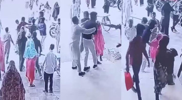 হাসপাতাল কম্পাউন্ডে অসুস্থ মায়ের সামনে ছেলেকে মারধর