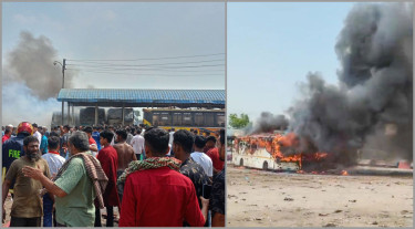 কুমিল্লায় দাঁড়িয়ে থাকা ৩টি বাসে হঠাৎ আগুন