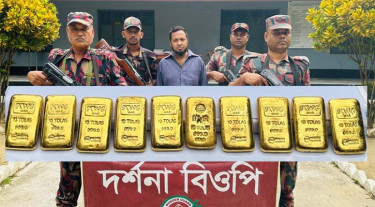 চুয়াডাঙ্গায় আড়াই কোটি টাকার সোনাসহ একজন আটক