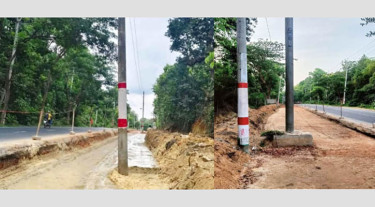 মহাসড়কের মাঝখানে বিদ্যুতের খুঁটি, চিঠি দিয়ে দায় সারছে সওজ