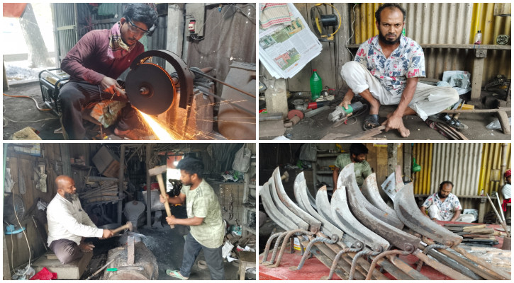 টুং-টাং শব্দে চলছে কামারদের ব্যস্ততা