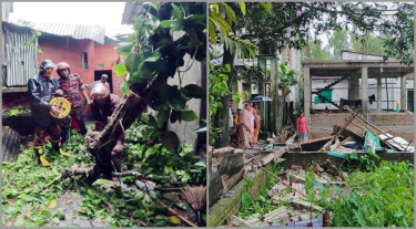 সৈয়দপুরে ভারী বর্ষণ ও ঝড়ো হাওয়ায় ব্যাপক ক্ষয়ক্ষতি