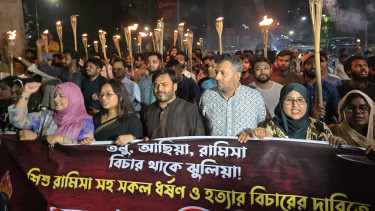 রামিসাসহ সকল ধর্ষণ ও হত্যার বিচারের দাবিতে এনসিপির মশাল মিছিল