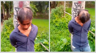 চুরির অভিযোগে যুবককে মাথা ন্যাড়া করে ঘোরালো গ্রামবাসী
