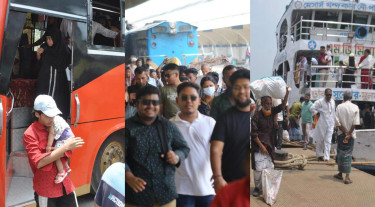 বাস, ট্রেন ও লঞ্চে রাজধানীতে ফিরছেন কর্মজীবী মানুষ
