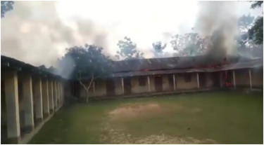 খাগড়াছড়ির পানখাইয়া পাড়া উচ্চ বিদ্যালয়ের পুরাতন ভবনে অগ্নিকাণ্ড