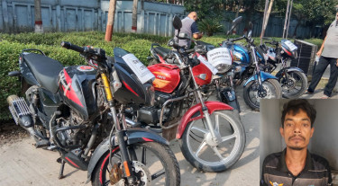 মাগুরায় পাঁচটি চোরাই মোটরসাইকেল উদ্ধার, গ্রেপ্তার ১
