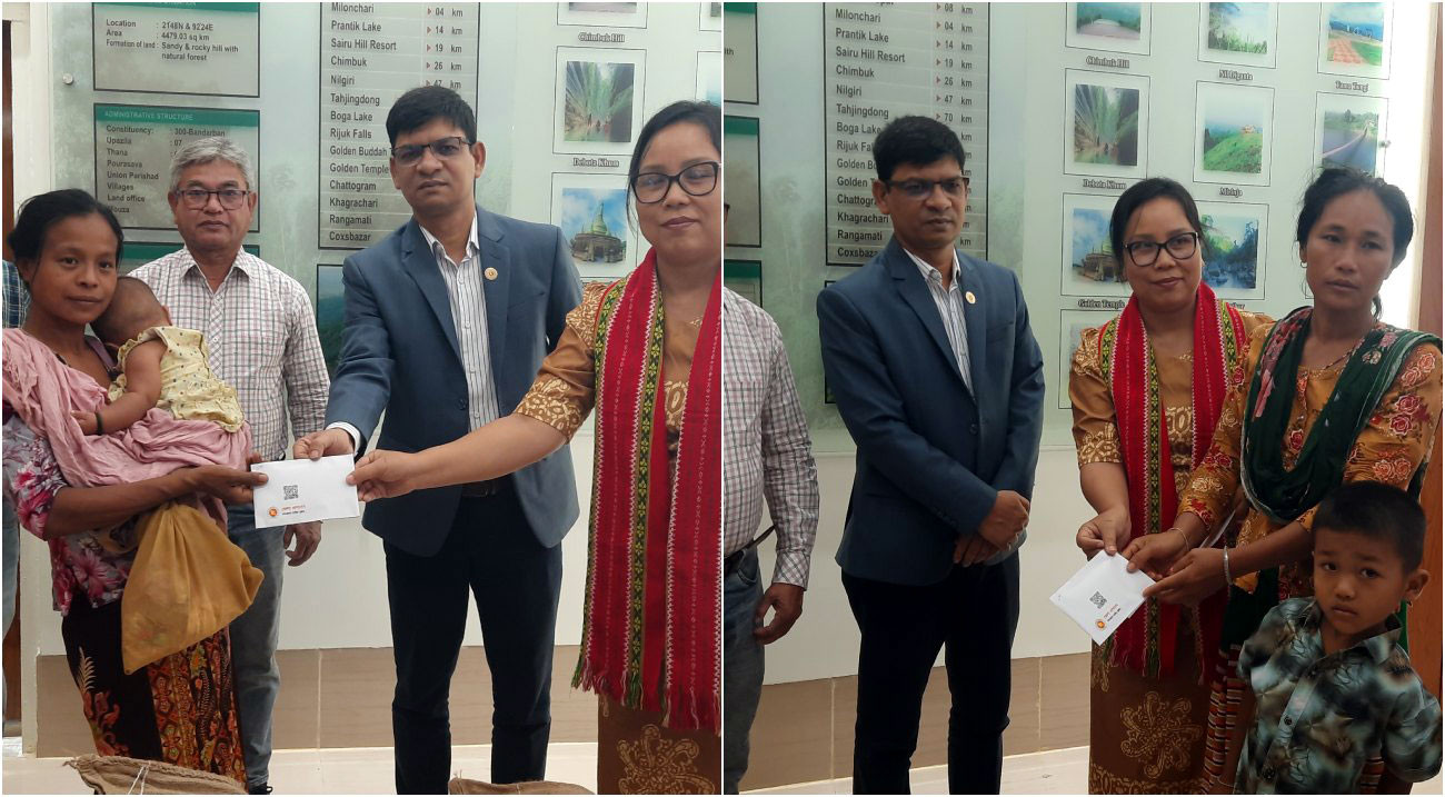 বান্দরবানে মাইন বিস্ফোরণে নিহত ৩ জনের পরিবারে সহায়তা