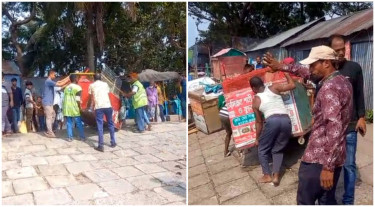 চাঁদপুরে ৩ নদীর মোহনা মোলহেডে উচ্ছেদ অভিযান