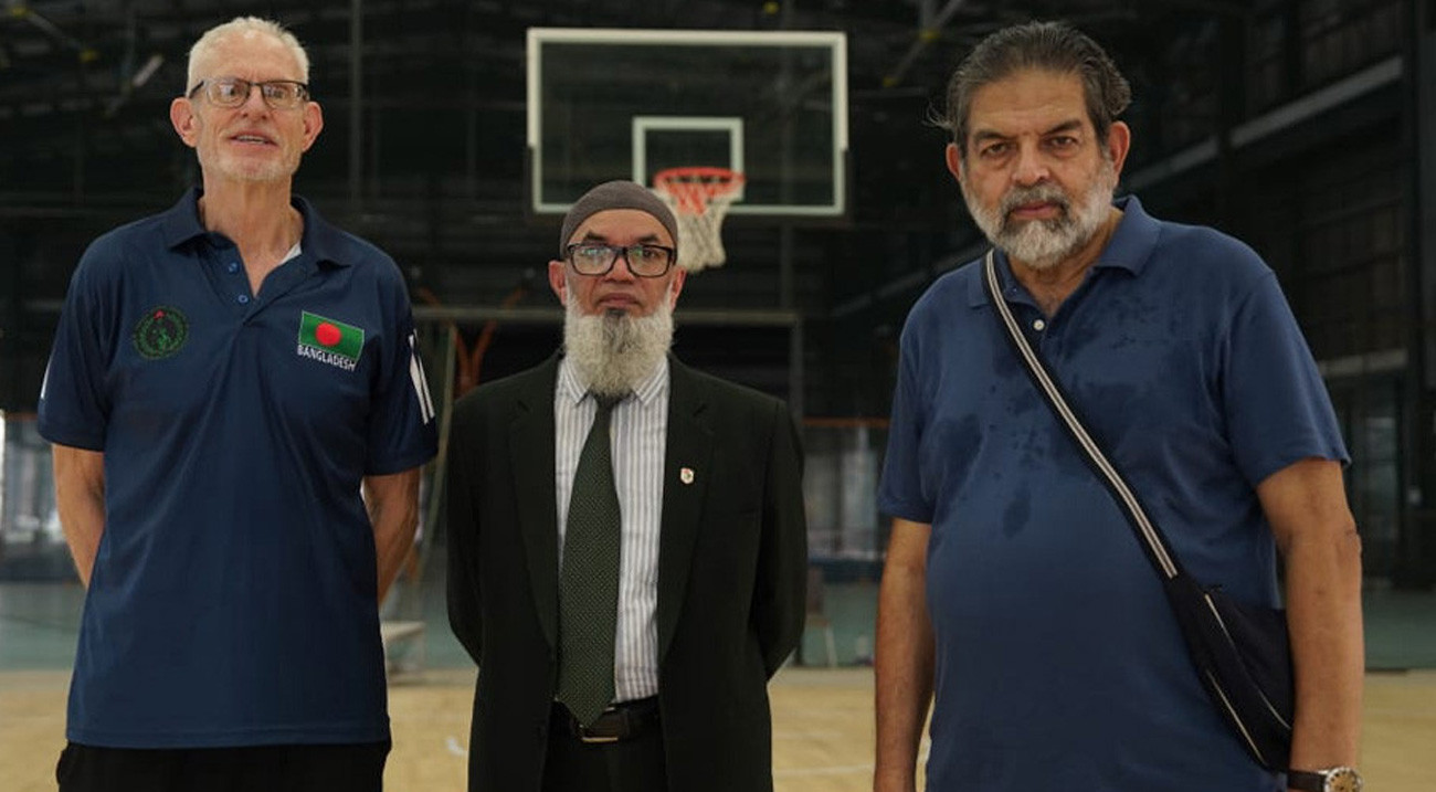 বসুন্ধরা স্পোর্টস সিটির বাস্কেটবল কোর্ট পরিদর্শনে ফেডারেশন কর্মকর্তারা