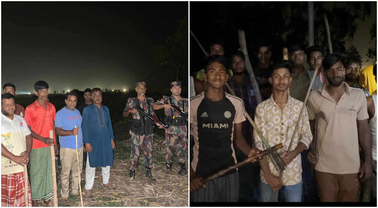 পুশইনের শঙ্কায় জামালপুর সীমান্ত পাহারায় বিজিবির সঙ্গে স্থানীয়রা
