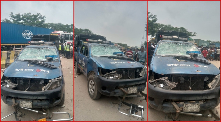 অবৈধ থ্রি-হুইলার আটকানোয় পুলিশের গাড়িতে হামলা-ভাঙচুর