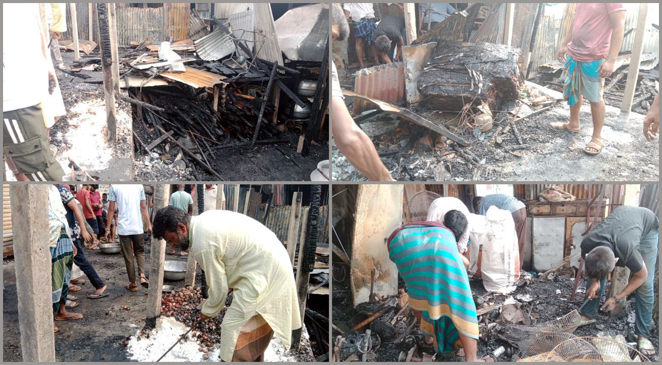 কামারখন্দে পুড়ল ৭ দোকান, ক্ষয়ক্ষতি ৪০ লাখ টাকার