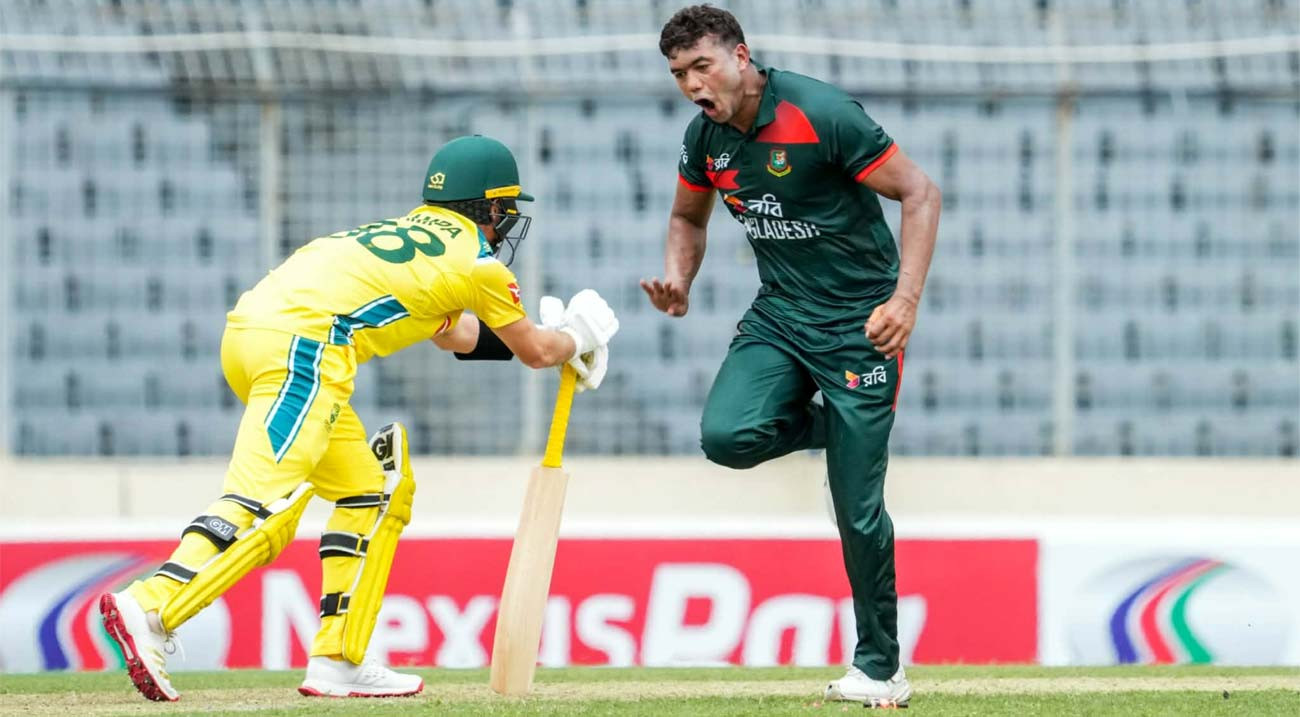 ‘ধানক্ষেত’ নয়, ভালো উইকেটে খেলে অস্ট্রেলিয়াকে হারানো গ্রেট অর্জন: তাসকিন