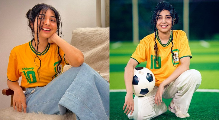 প্রিয় দলের জার্সিতে পড়শী, জানালেন শুভকামনা