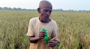 নওগাঁ সীমান্তে সন্দেহভাজন ব্যক্তিকে ধরে বিজিবির কাছে দিল গ্রামবাসী