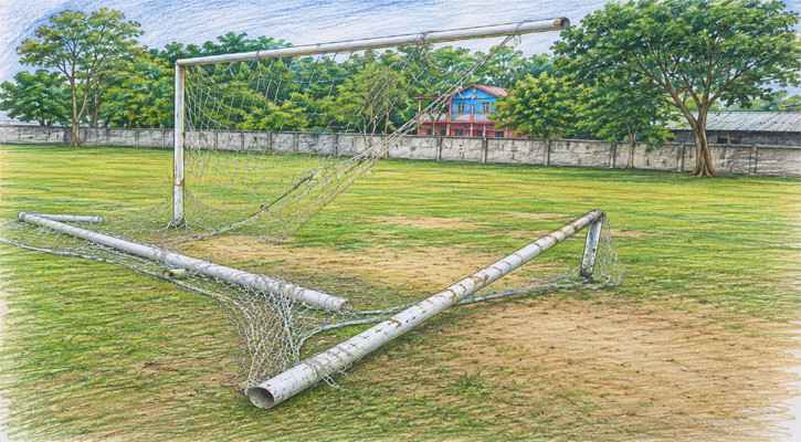 খেলার মাঠে গোলপোস্ট ভেঙ্গে প্রাণ গেল তরুণের