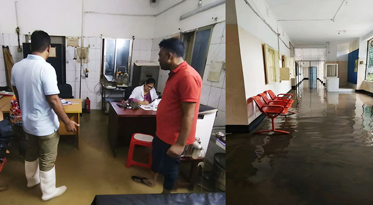ভারী বর্ষণে তলিয়ে গেল স্বাস্থ্য কমপ্লেক্স