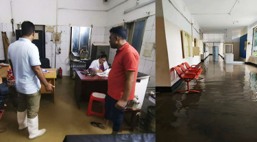 ভারী বর্ষণে তলিয়ে গেল স্বাস্থ্য কমপ্লেক্স