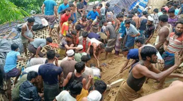 উখিয়ায় রোহিঙ্গা ক্যাম্পে পাহাড়ধস: ৫ শিশুর লাশ উদ্ধার