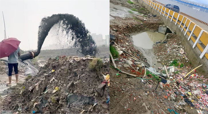 রানওয়ের জলাবদ্ধতা নিরসনে খাল খনন করছে বন্দর