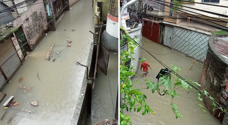 টানা বৃষ্টিতে মিরপুরে জলাবদ্ধতা: চরম দুর্ভোগ