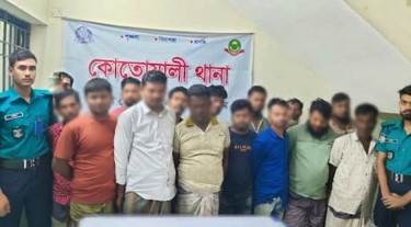 জুয়ার আসর থেকে ১৫ জন গ্রেপ্তার, ২১ হাজার টাকা ও তাস জব্দ