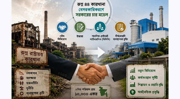 রুগ্ন ৪৪ কারখানা বেসরকারিকরণে সরকারের চার মডেল
