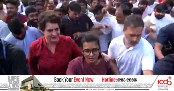 রাহুল-প্রিয়াঙ্কার সুপ্রিম কোর্টমুখী মিছিল আটকে দিল পুলিশ